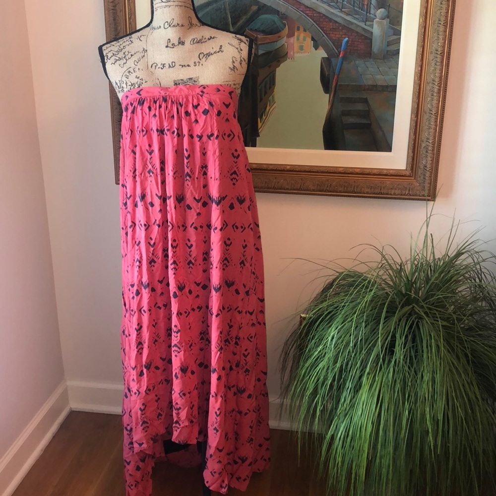 Free People Red Strapless Maxi